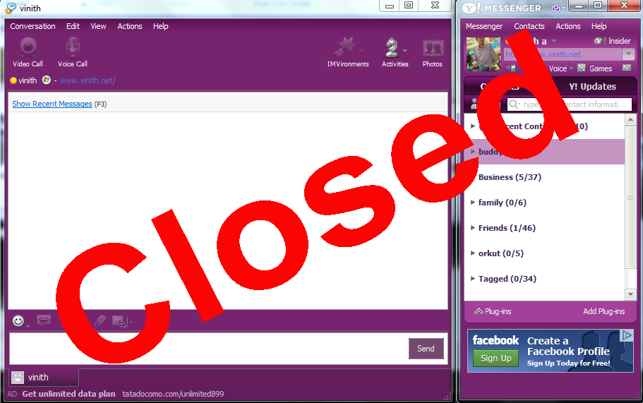 Yahoo Chat Room Closed